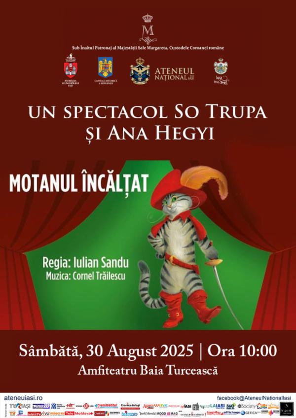 Teatru pentru copii: "Motanul încălțat" - regia Iulian Sandu - Spectacol So Trupa și Ana Heghy Sala Mare de Spectacole ,,Radu Beligan'' Ateneul din Iași