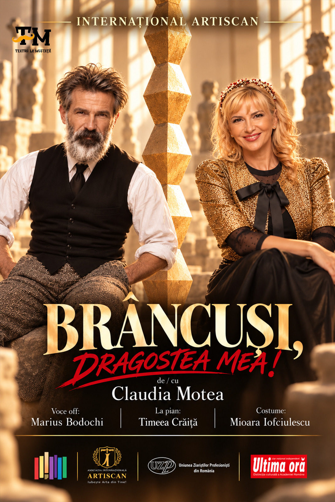 BRÂNCUȘI, DRAGOSTEA MEA! – Spectacol multimedia de/cu actrița româno canadiană Claudia Motea